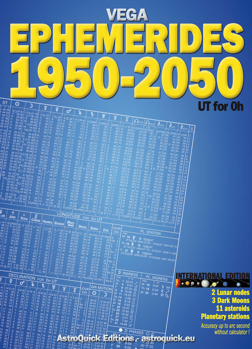 1st cover VEGA Ephemerides 1950-2050 International ed. 2019 AstroQuick Editions