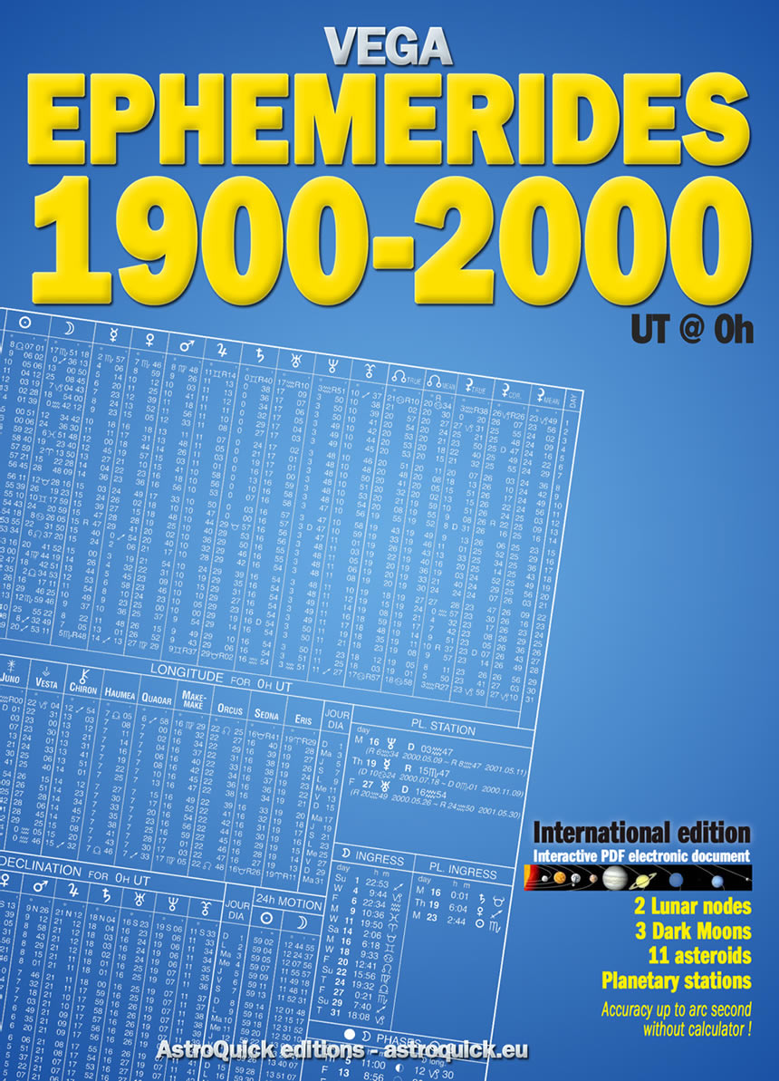 1st cover Ephemerides 1900-2000 International ed. - Daniel Vega -  2021 Astro-Quick.Com Editions