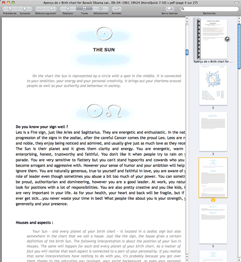 PDF document electronique interprtation astrologique professionnelle