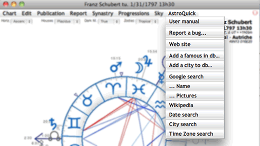 astrology astroquick menu