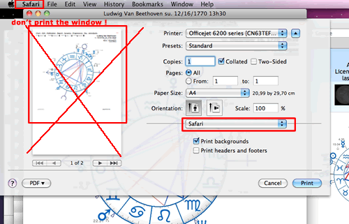 astrology chart do not print windows