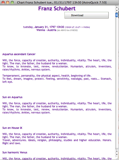 astrology natal chart report reading symbolic