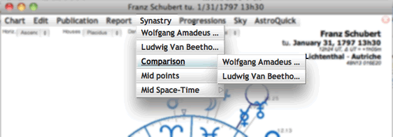 astrology chart synastry menu