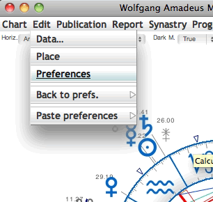 astrology chart window preferences
