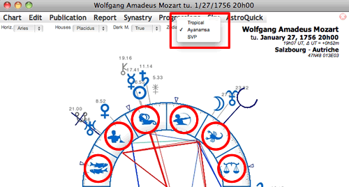 astrology software options sidereal zodiac