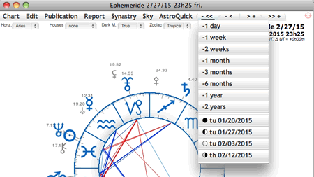 astrology software navigation menu