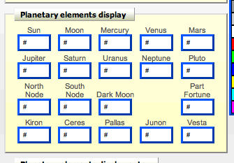 preferences colors and display of planets and elements 
